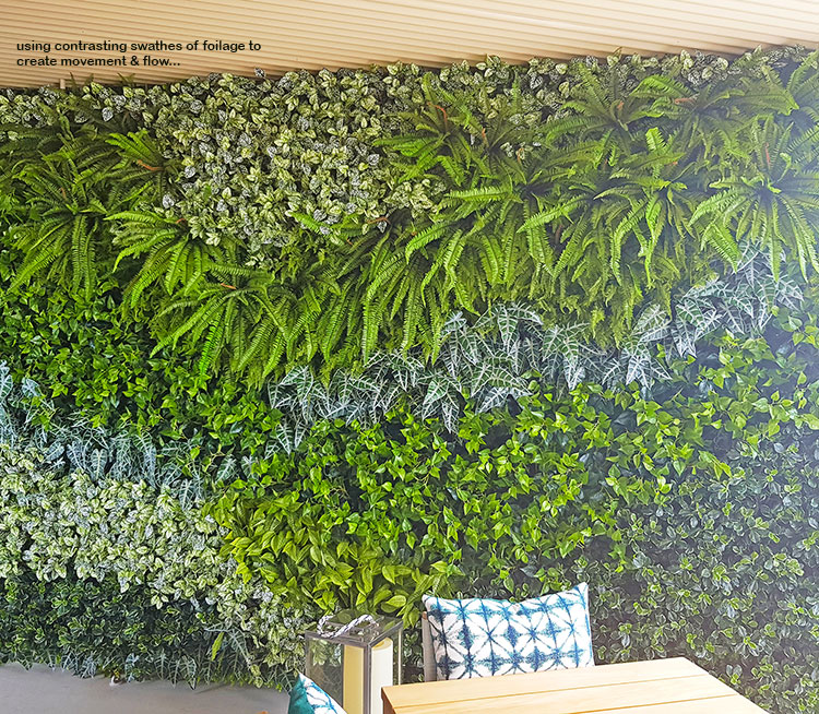Artificial Green Walls installed over mixture of surfaces & angles to create a seamless flow... image 6