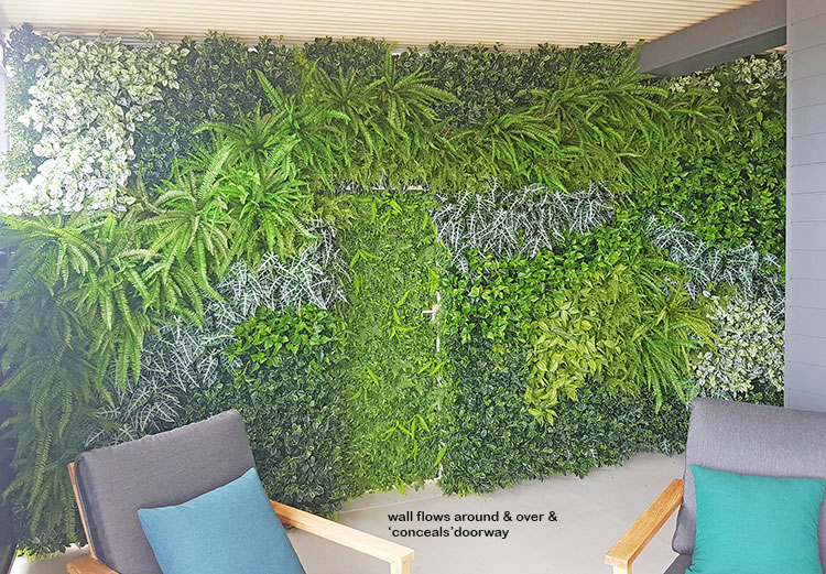 Artificial Green Walls installed over mixture of surfaces & angles to create a seamless flow... image 3