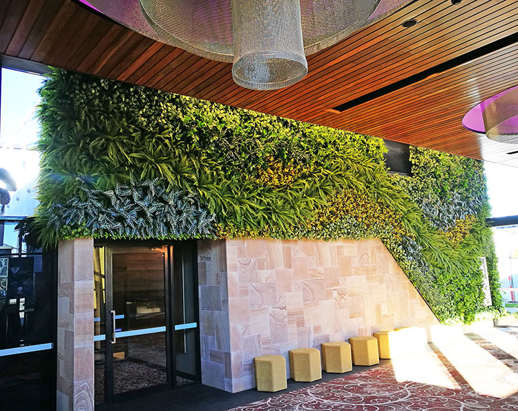 impressive green-wall in large Club foyer