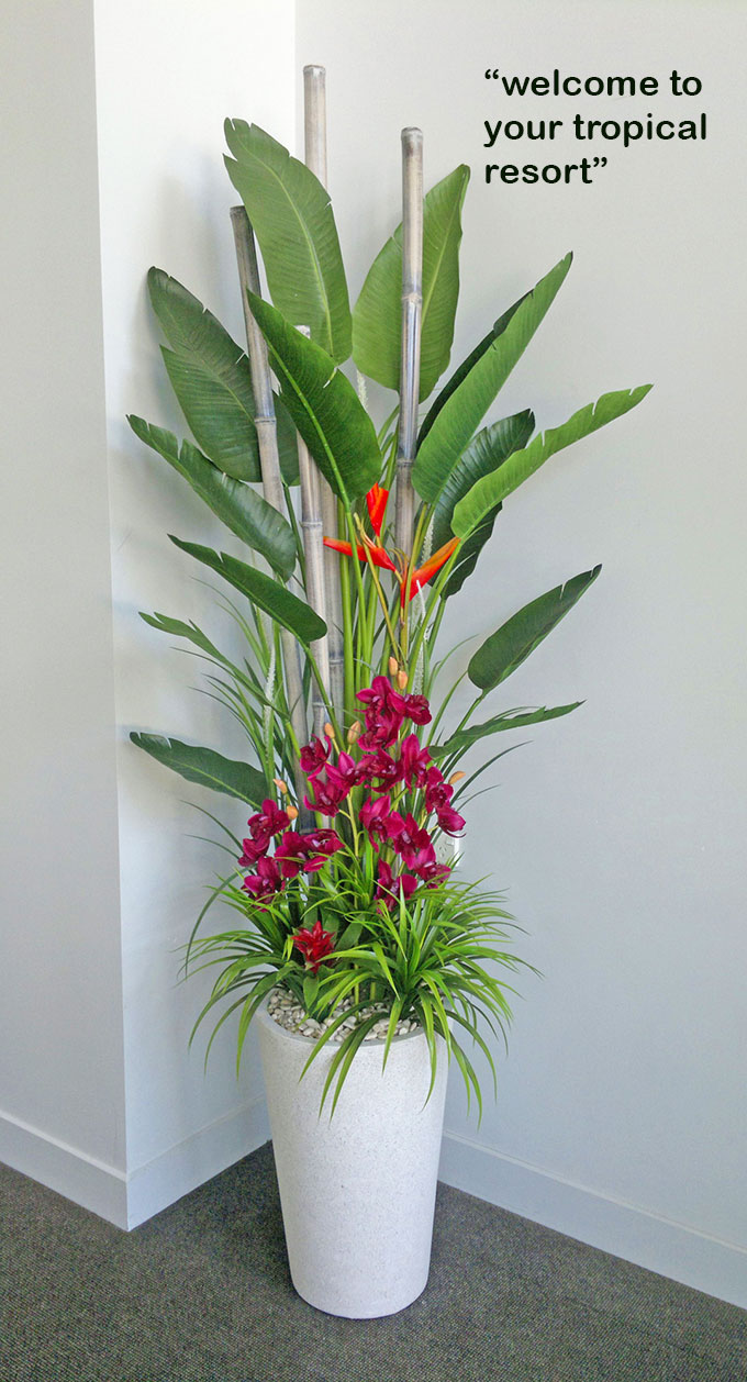 Tropical Resort Feel - adding vibrant colours with artificial plants... image 3