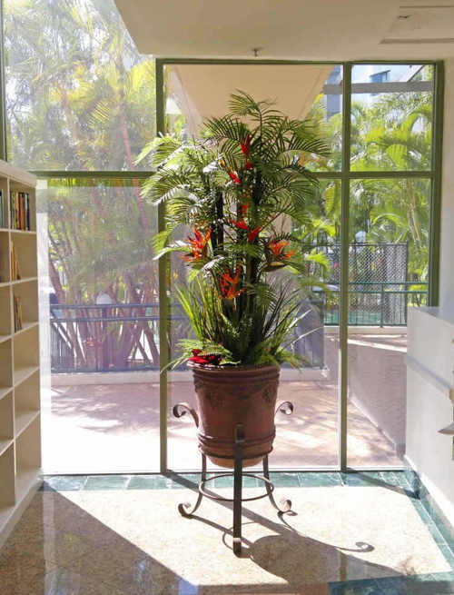 Existing Planters revamped in apartment foyer
