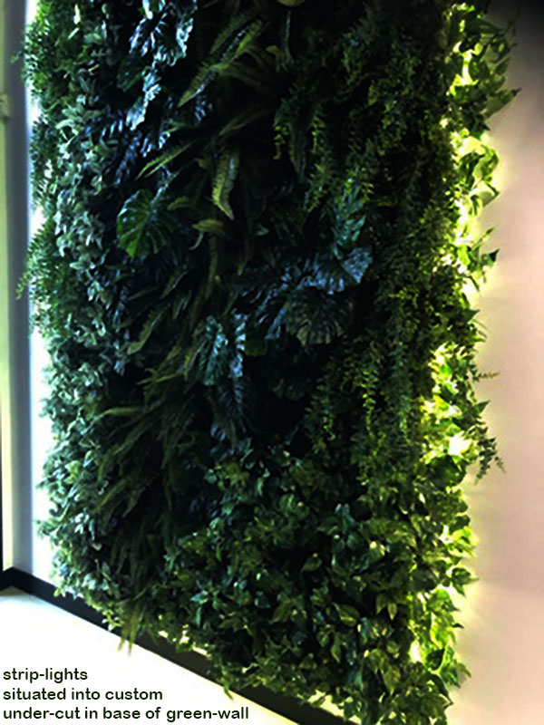 Back-lights add 'cool mood' to tall green-wall in lobby... image 8