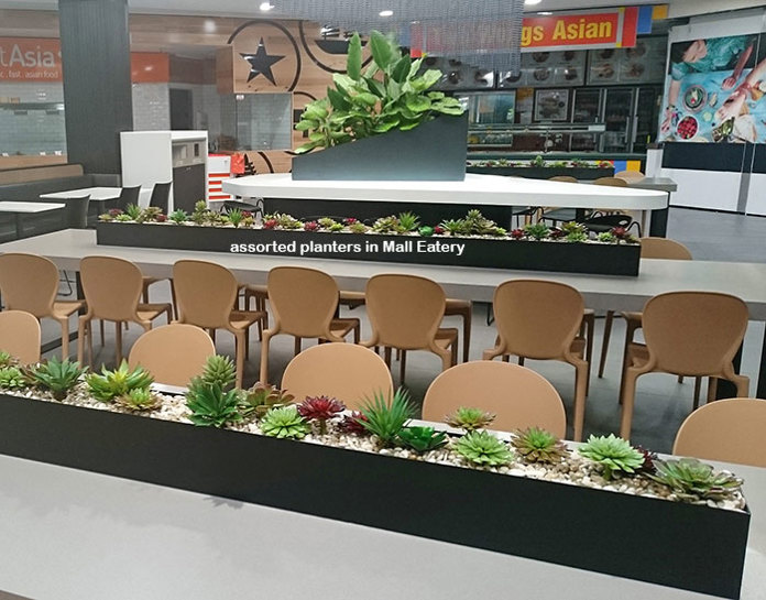 Table-Planters in Mall Eatery...