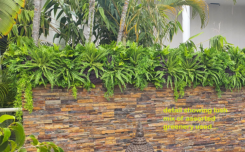 Artificial Green Wall finishes off pool side stone-wall... image 6