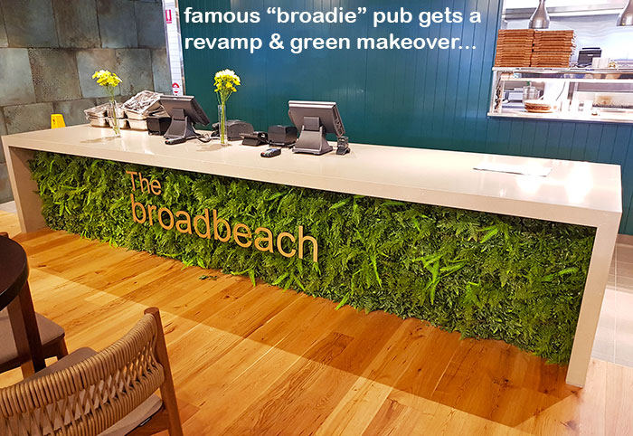 green-wall panels dress up reception counter & signage