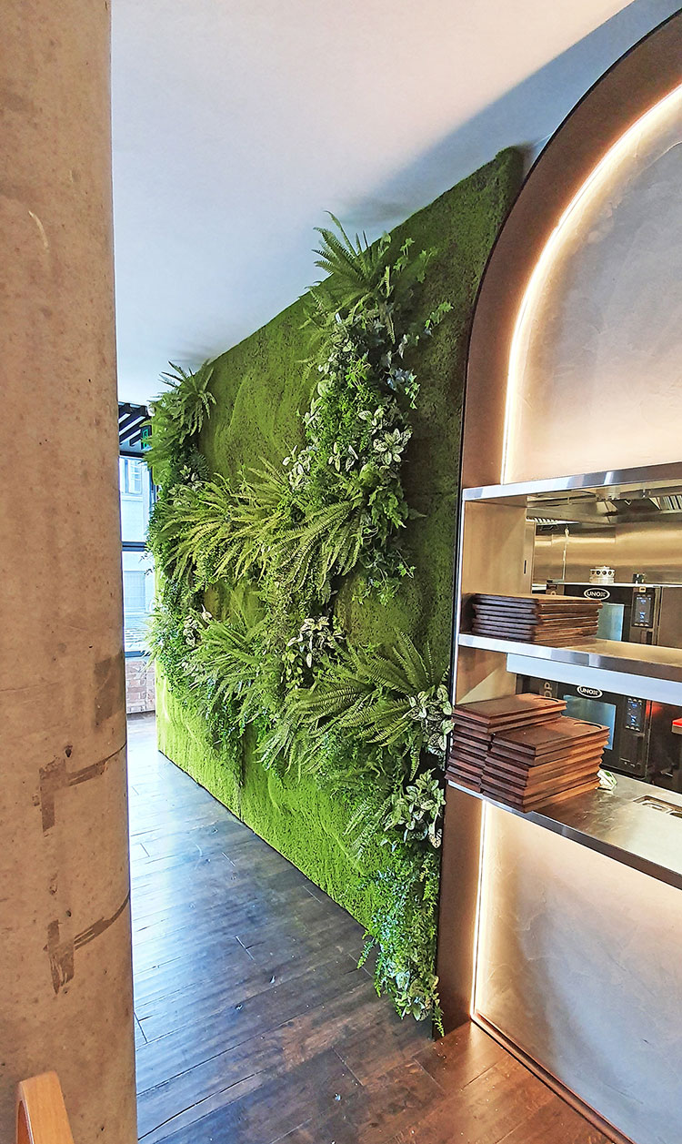 Mossy plant-wall gives softening 'green-touch' to modern restaurant/bar... image 4