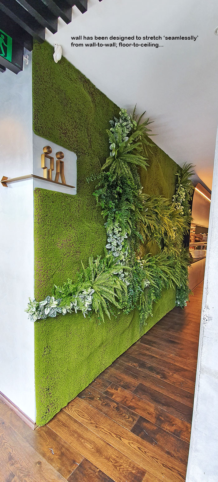 Mossy plant-wall gives softening 'green-touch' to modern restaurant/bar... image 5