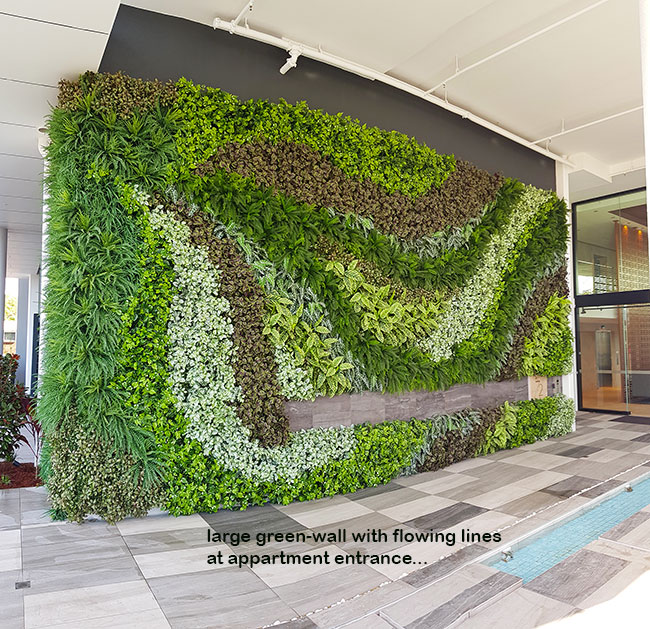 large entry turned into a green-mural