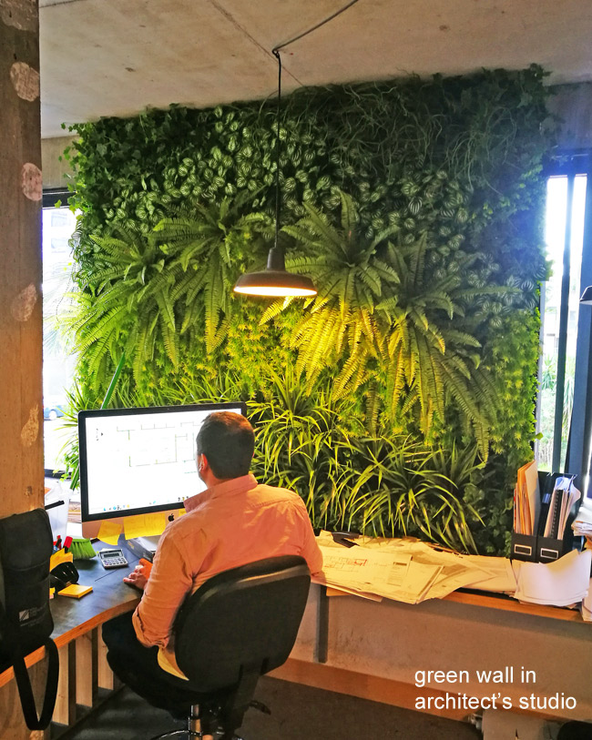 professional office uses artrificial green-wall