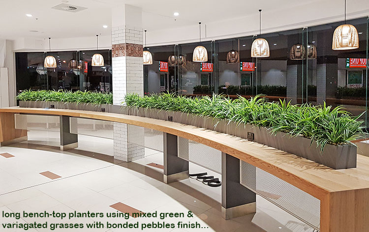 low counter planters