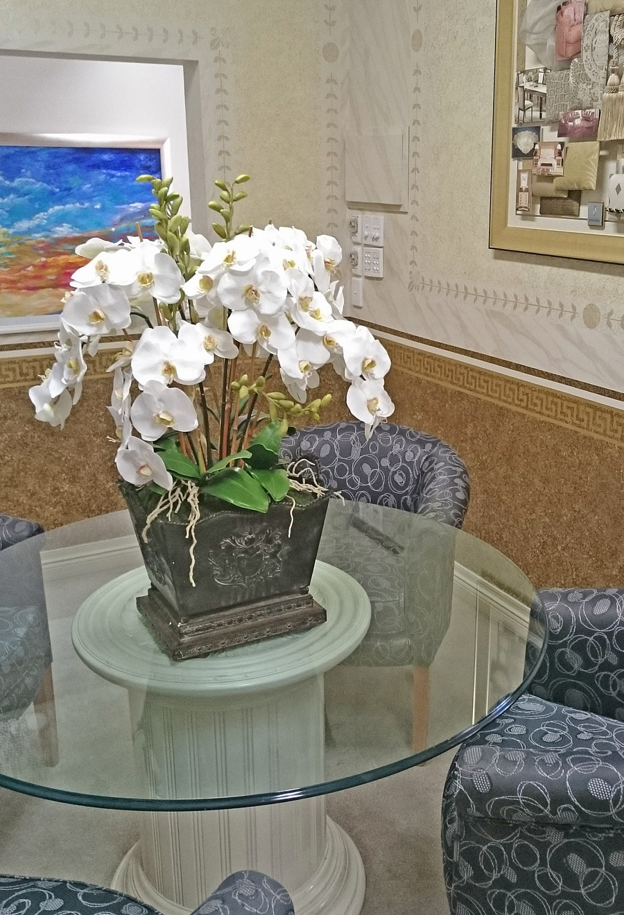 Orchid in Glass Bowls