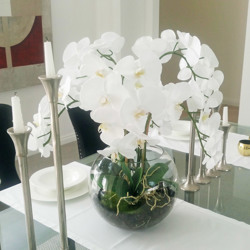 Orchid in Glass Bowls - artificial plants, flowers & trees - image 4