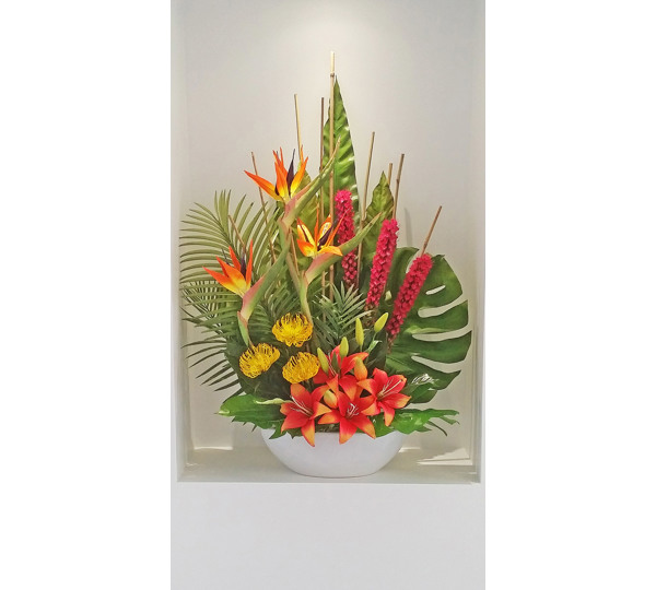 Floral-Tropical in fan shape 90cm