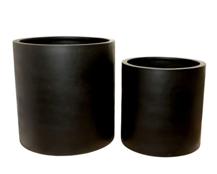 Planters- Cylinder Pot lge -black