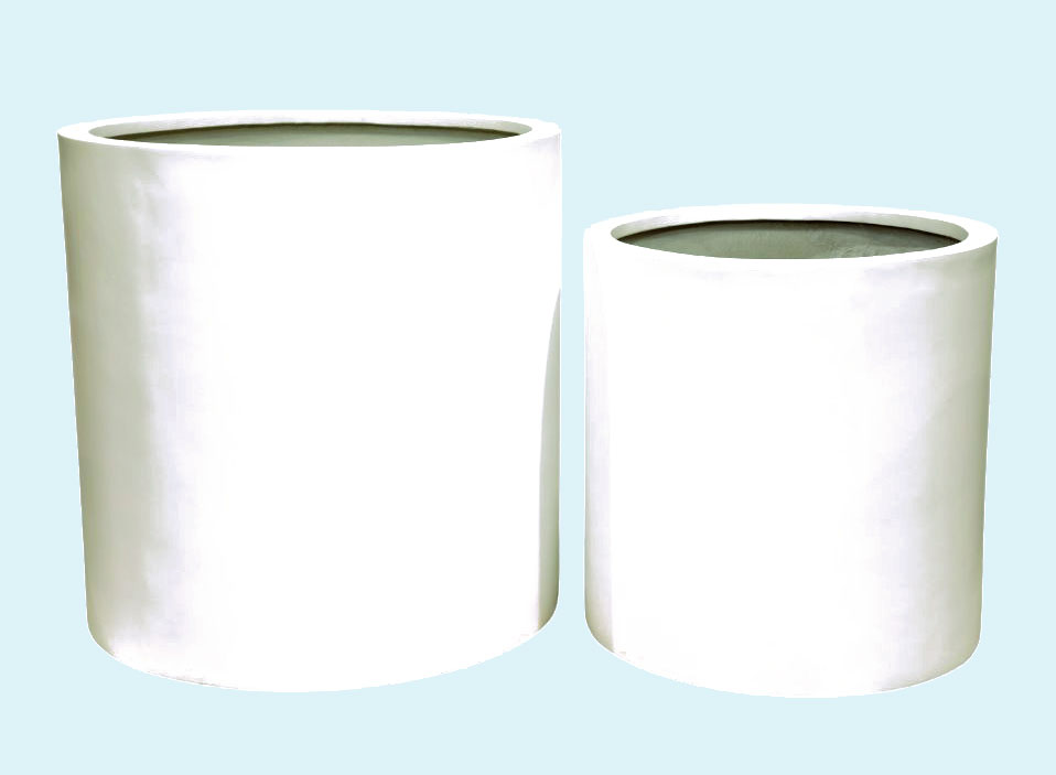 Planters- Cylinder Pot med -white