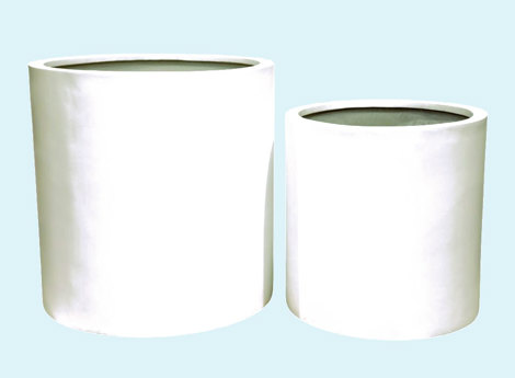 Planters- Cylinder Pot lge -wh