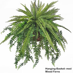 Hanging Baskets- Mixed-Ferns (medium) - artificial plants, flowers & trees - image 2