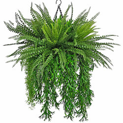 Hanging Baskets- UV-Ferns [med] - artificial plants, flowers & trees - image 9