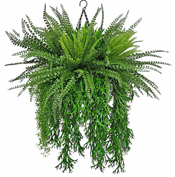 Articial Plants - Hanging Baskets- UV-Ferns [med]