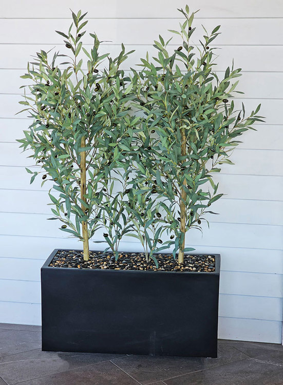 Articial Plants - Trough Planters- with Olive Trees 1.4m tall