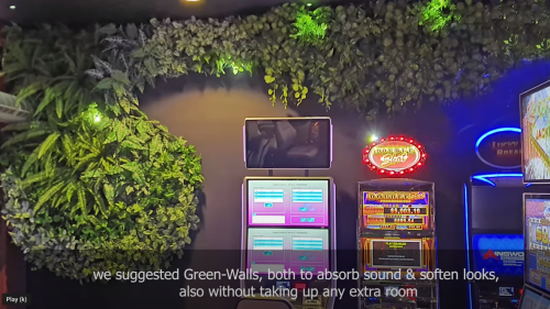 Flowing Green-Wall design for Gaming Rooms
