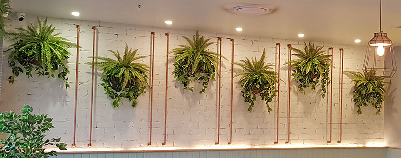 wall-baskets add ambience to a communal area