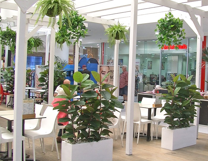 greenery in shopping centre restaurant