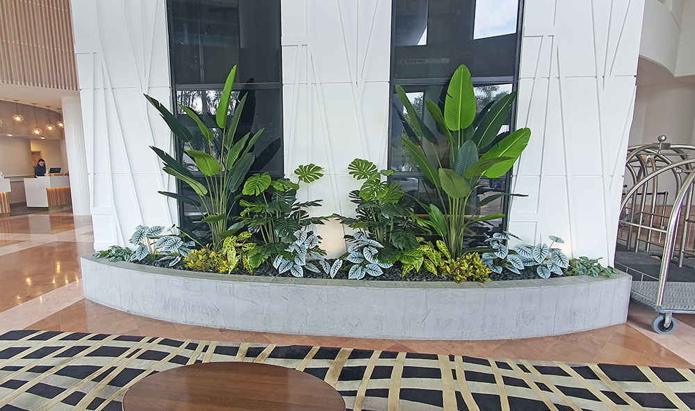 an attractive foyer feature planter 