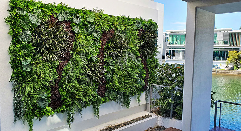 a large outdoor green-wall in a perfect setting