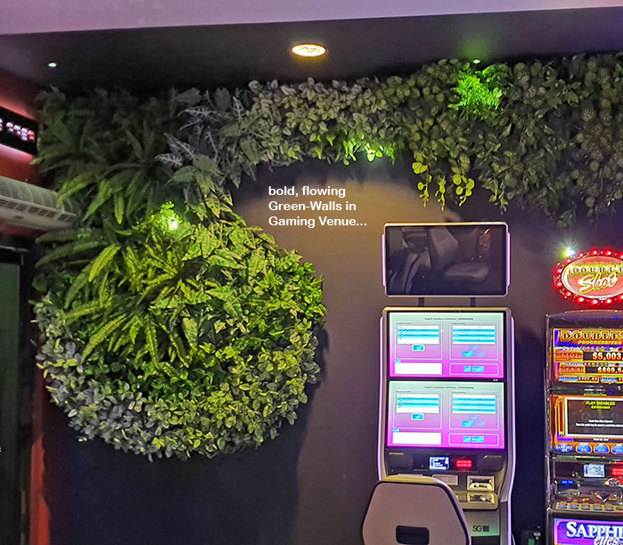 Flowing Green-Wall design for Gaming Rooms...
