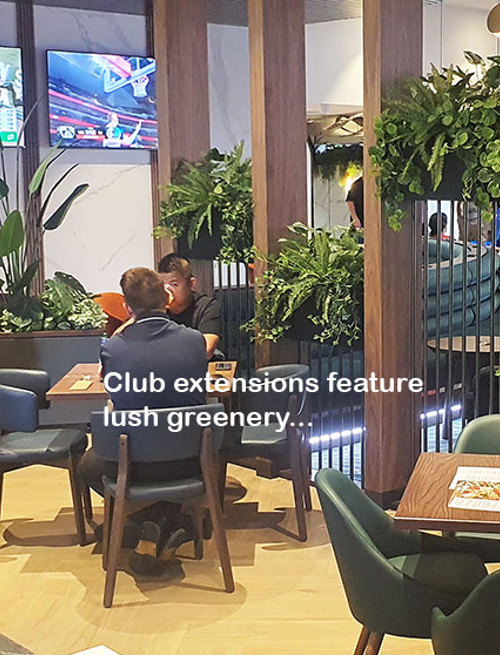 New extensions at large Club feature lush greenery...