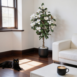 Magnolia deluxe - flowering 1.5m wh-grn  - artificial plants, flowers & trees - image 4