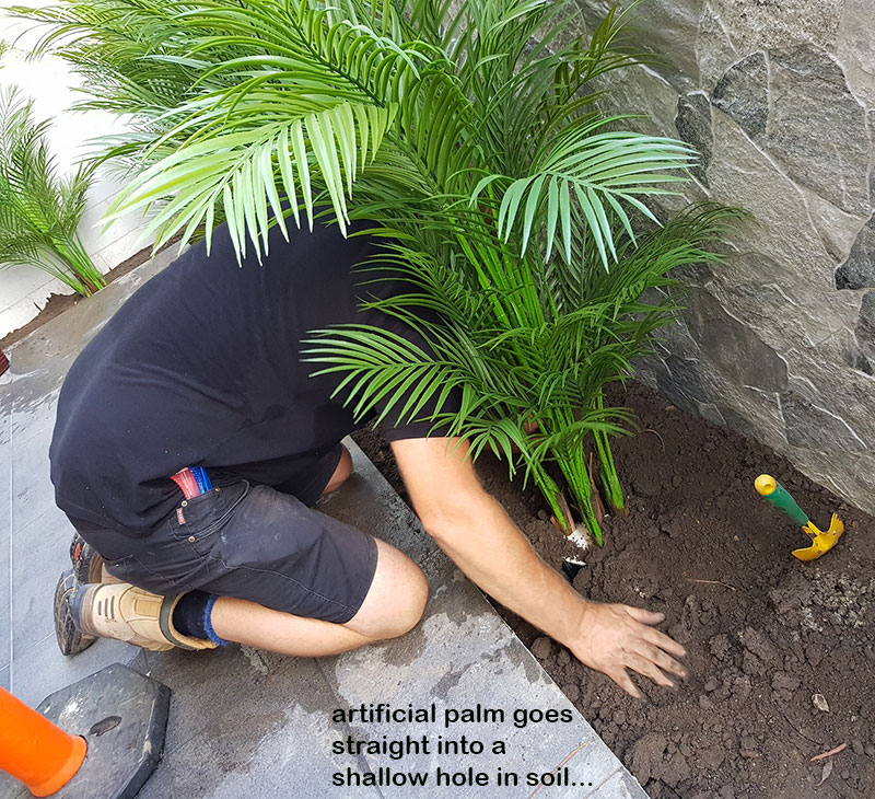 Planting artificial plants straight into the garden outdoors!!!