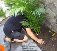 Planting artificial plants straight into the garden outdoors!!!
