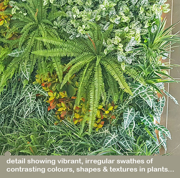 artificial plants are solution for tranquil Foyer Fountain setting...