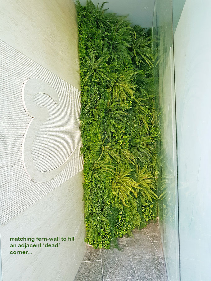 Artificial Green Walls turn concrete canyon into a porte cochere