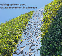 Artificial Green Wall above Penthouse Pool- tricky install!
