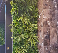 Artificial Green Walls turn concrete canyon into a porte cochere