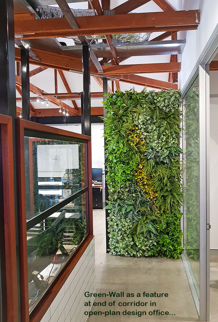 Artificial Green Wall for modern open-plan office...