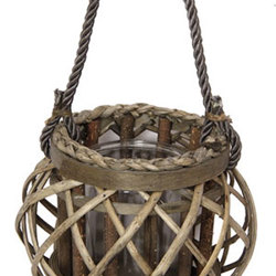 Hanging Cane Lantern- trailing Tea-Leaf- sml - artificial plants, flowers & trees - image 2