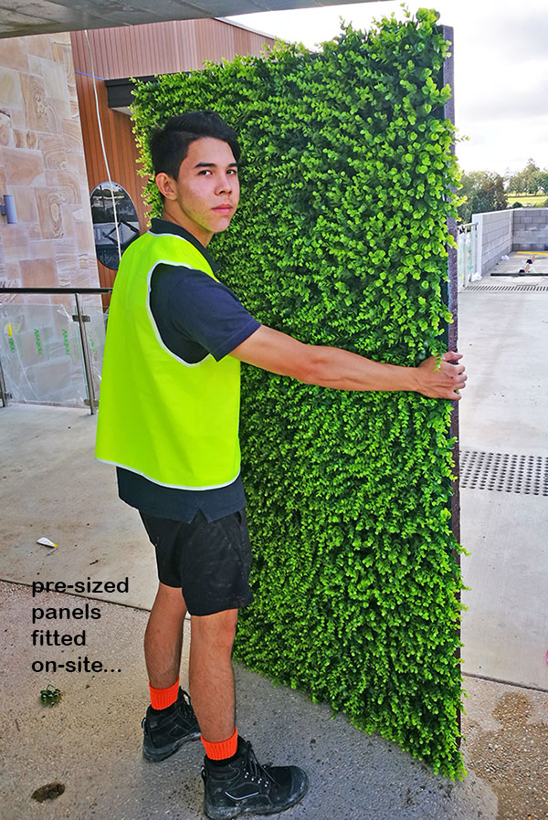 Artificial Green Wall flows seamlessly from outdoors into club foyer