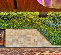 Artificial Green Wall flows seamlessly from outdoors into club foyer