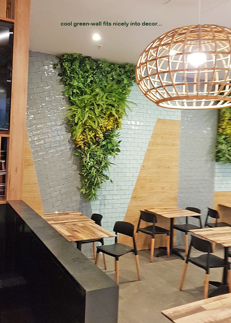 Custom-sized to fit architecture, artificial green-walls are cool!