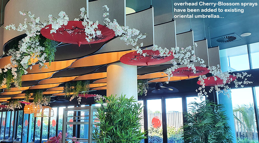 Greenery enhances Restaurant theme...