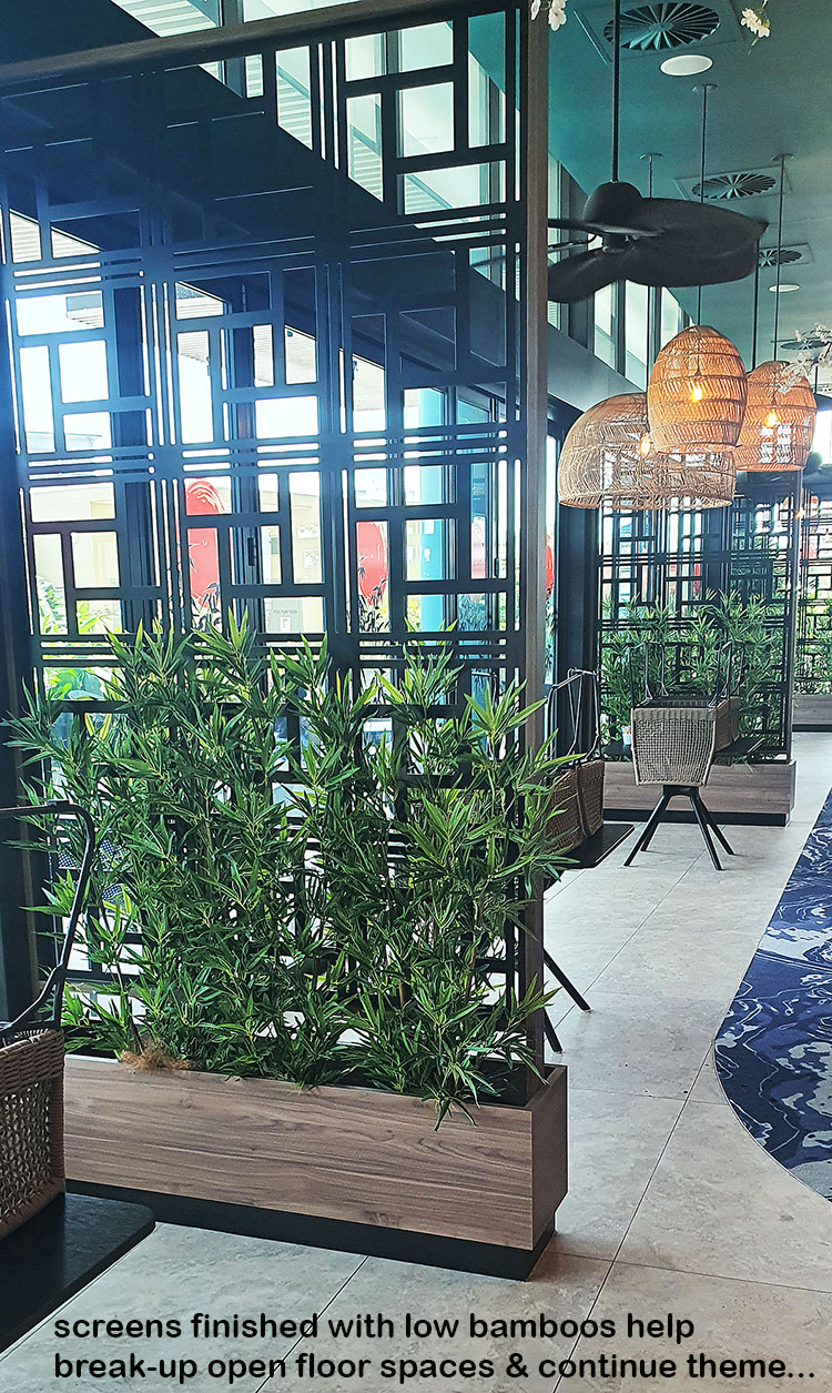 Greenery enhances Restaurant theme...