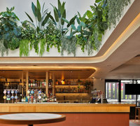 Impressive Tavern Refurb using Artificial Greenery overhead effectively...