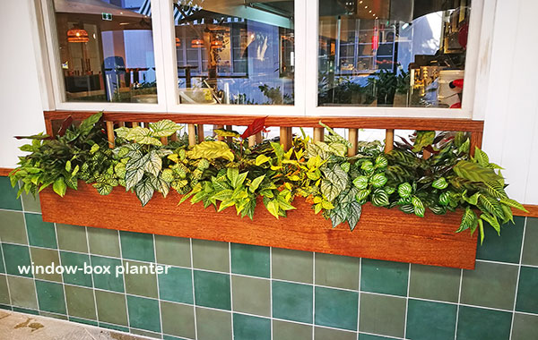 Window-Box planters in Restaurant