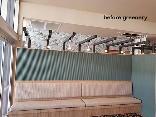 New Tavern uses artificial greenery- lots!