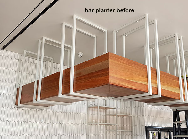 New Tavern uses artificial greenery- lots!