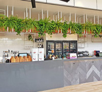 New Tavern uses artificial greenery- lots!